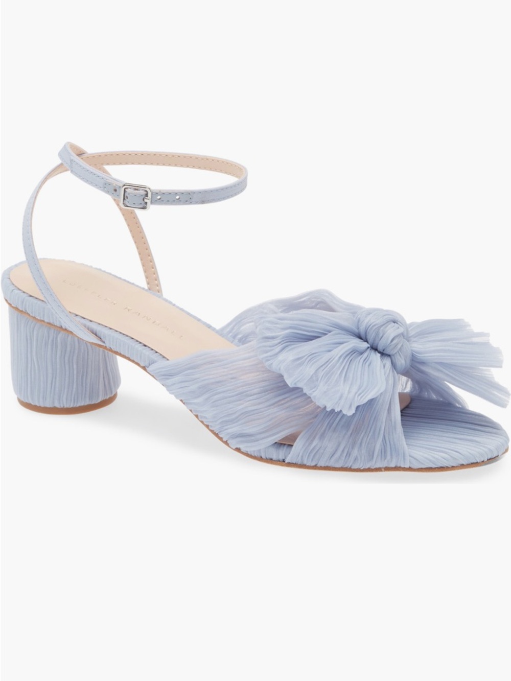 Loeffler Randall Dahlia sandals size 10 Light Blue Pleated Bow Ankle-Strap
